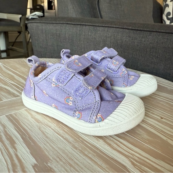 Cat & Jack Other - Cat & Jack|Baby girl lavender ditsy floral sneakers with easy slip on Velcro•••
